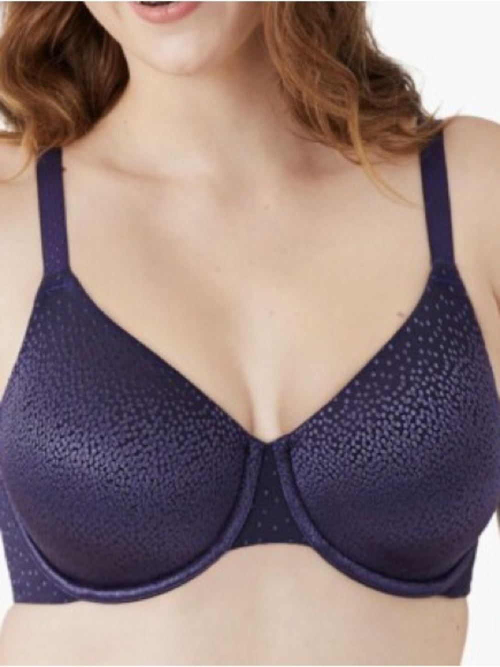 Wacoal Back Appeal Contour Navy Blue Underwire Full Support Bra -36H - Picture 2 of 10